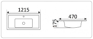 Раковина Ceramalux N 121,5 NYJ840-120 белая купить в интернет-магазине Sanbest