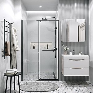 Душевая дверь Grossman Pragma 100 100.K33.03.100.21.00 стекло прозрачное/профиль черный матовый купить в интернет-магазине Sanbest