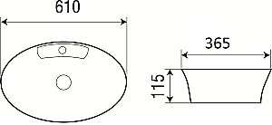 Накладная раковина WeltWasser WW ELBACH 3203 61 белая купить в интернет-магазине Sanbest
