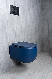 Унитаз подвесной GID Tr2133TF-BUM 62301Y безободковый, слив торнадо, с крышкой микролифт, синий матовый купить в интернет-магазине Sanbest