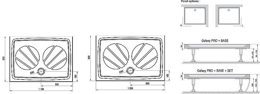 Душевой поддон Ravak Galaxy Pro Gigant 110x80 купить в интернет-магазине Sanbest