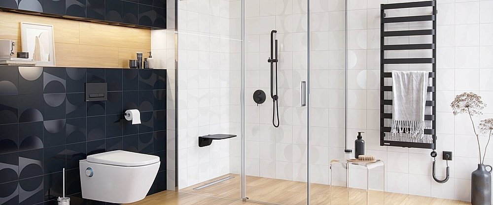 Душевое сидение Excellent 1501 черное купить в интернет-магазине сантехники Sanbest