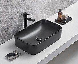 Раковина накладная Gid Geometrico 61 Bm9599 53366 черная матовая купить в интернет-магазине Sanbest