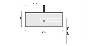 Тумба с раковиной Armadi Art QUATRO 1 100 DAPHNE/профиль MATT GOLD/раковина ANTHRACITE для ванной в интернет-магазине Sanbest