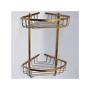 Полка двойная угловая Magliezza Fiore 80102 бронза купить в интернет-магазине сантехники Sanbest