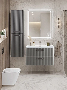 Тумба с раковиной BelBagno 80 DUE-800-2C-SO-SAT-P+BB-8076-3-80 сатин для ванной в интернет-магазине Sanbest