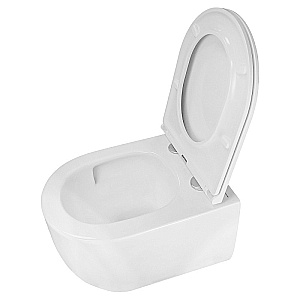 Унитаз подвесной Azario SERENATA AZ-5101T-WHT белый, безободковый, с крышкой микролифт, слив торнадо купить в интернет-магазине Sanbest
