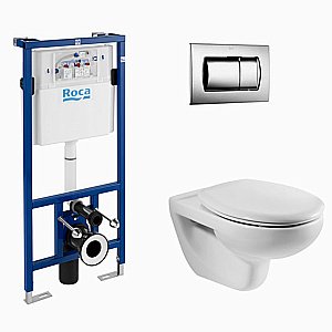 Унитаз подвесной Roca Mateo 893100010 с инсталляцией, с крышкой микролифт купить в интернет-магазине Sanbest