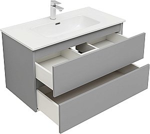 Тумба с раковиной Aquanet Вега 2.0 337962/284029 90 мисти грин для ванной в интернет-магазине Sanbest