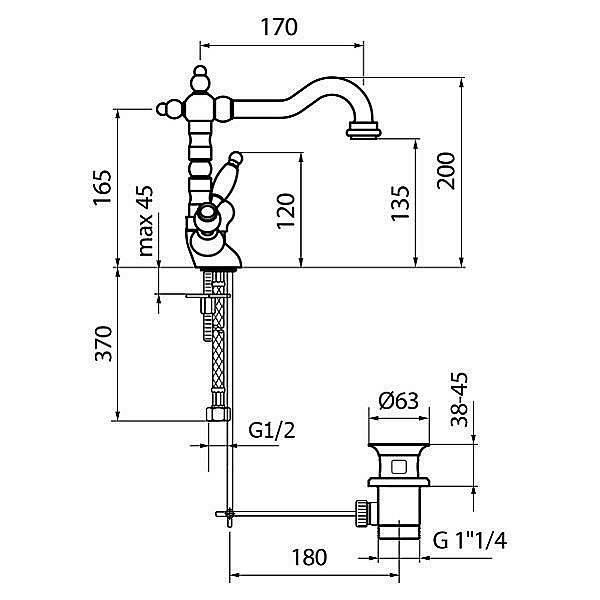 Смеситель для раковины Webert Dorian DO700302015 купить в интернет-магазине сантехники Sanbest