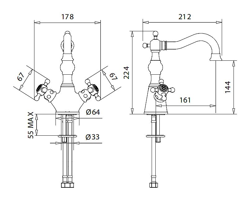 Смеситель для раковины Migliore Arcadia ML.ARC-8334 хром купить в интернет-магазине сантехники Sanbest