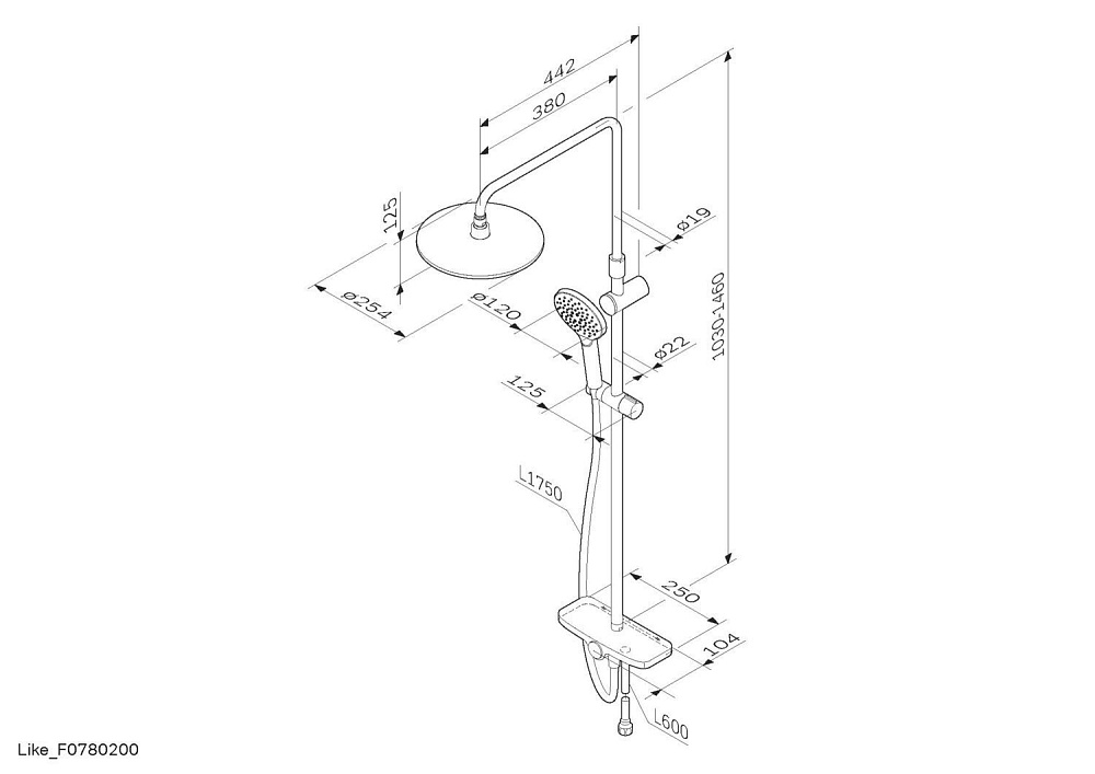 Душевая колонна AM.PM Like F0780200 купить в интернет-магазине сантехники Sanbest