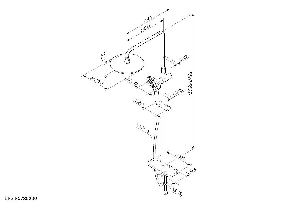 Душевая система AM.PM Like F0780200 купить в интернет-магазине сантехники Sanbest