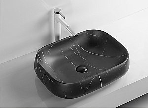 Раковина накладная CeruttiSpa 56,5 CR0086 MMB1 мрамор черный матовый купить в интернет-магазине Sanbest