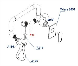 Гигиенический душ WasserKRAFT Wiese 8400 A8451.186.239.215 оружейная сталь купить в интернет-магазине сантехники Sanbest