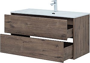 Тумба с раковиной Aquanet Lino 287545 100 (Flat) дуб веллингтон для ванной в интернет-магазине Sanbest