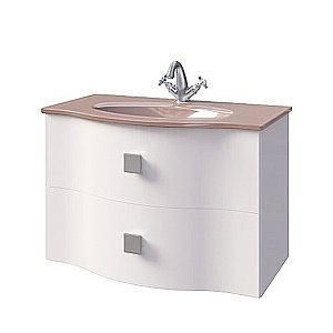 Тумба с раковиной с 2-мя ящиками Caprigo Nokturn 80 цвет на заказ/раковина стекло капучино для ванной в интернет-магазине Sanbest