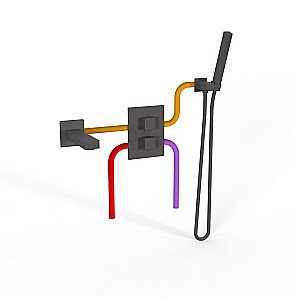 Смеситель для ванны PAINI Grazia 21PZSET26911THBATH черный матовый купить в интернет-магазине сантехники Sanbest