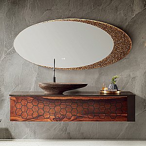 Тумба с раковиной Black&White Gravity V-2420A 171 темное дерево для ванной в интернет-магазине Sanbest