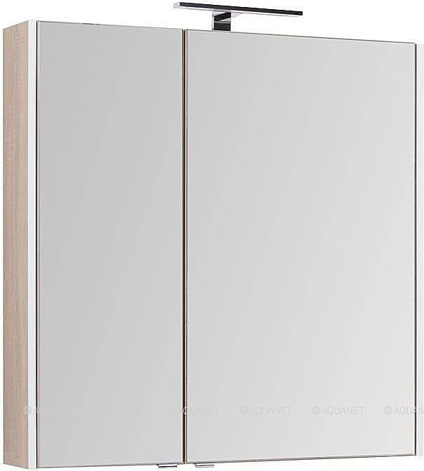Зеркальный шкаф Aquanet Августа 90 дуб сонома купить в интернет-магазине сантехники Sanbest
