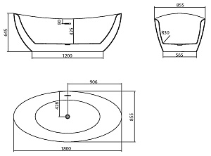 Ванна акриловая Grossman Galaxy 180х85 купить в интернет-магазине Sanbest