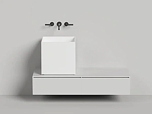 Раковина накладная Salini ARMONIA SQUARE 03 S-Sense 130513G 45 белая купить в интернет-магазине Sanbest