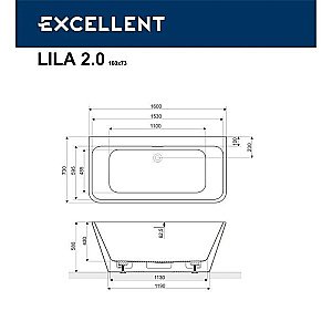 Ванна акриловая Excellent Lila 2.0 WAEX.LIL2.160L.WHN 160x73 белая купить в интернет-магазине Sanbest