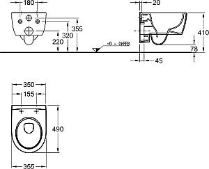 Унитаз подвесной Geberit iCon 204070000 белый, с крышкой микролифт, безободковый купить в интернет-магазине Sanbest