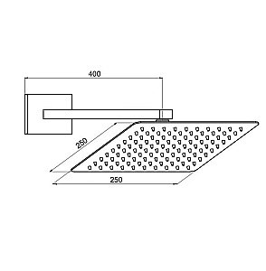 Верхний душ GPD ADS29-S черный купить в интернет-магазине сантехники Sanbest