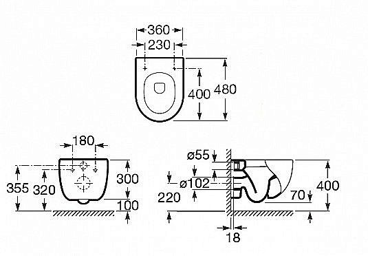 Унитаз подвесной Roca MERIDIAN-N 346248000 купить в интернет-магазине Sanbest