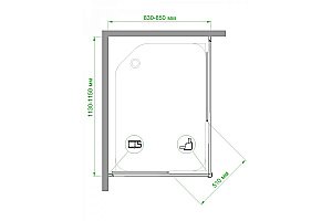 Душевой уголок Royal Bath RB11585HPD-C 85х115 матовый купить в интернет-магазине Sanbest