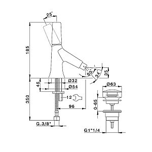 Смеситель для биде Cisal VITA VI00055440 черный матовый купить в интернет-магазине сантехники Sanbest