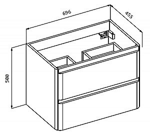 Тумба с раковиной BelBagno ALBANO 2C 70 Bianco Lucido для ванной в интернет-магазине Sanbest