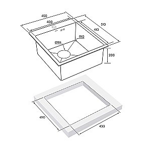 Мойка кухонная Paulmark FAVOR PM214551-GM вороненая сталь купить в интернет-магазине сантехники Sanbest