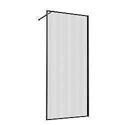 Душевая перегородка Vincea Walk-In VSW-1HP700FLB 70 стекло рифленое/профиль черный матовый купить в интернет-магазине Sanbest