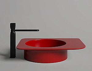 Раковина накладная Salini NINFEA 02 110521MF 54 из искусственного камня S-Stone, матовая, цвет по RAL полностью купить в интернет-магазине Sanbest