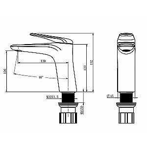 Смеситель для раковины Comforty FC074A-CGT графит купить в интернет-магазине сантехники Sanbest
