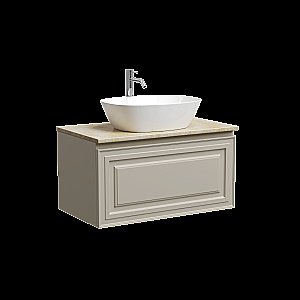 Тумба с раковиной Sancos Very 80 со столешницей, бежевая матовая для ванной в интернет-магазине Sanbest