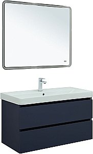 Тумба с раковиной Aquanet Вега 2.0 337945/323884 100 маренго для ванной в интернет-магазине Sanbest