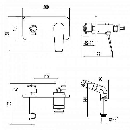 Гигиенический душ Lemark Bronx LM3720BL купить в интернет-магазине сантехники Sanbest