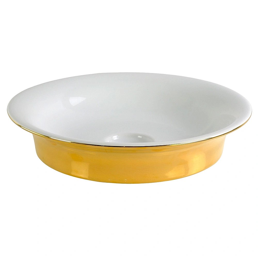 Раковина накладная Migliore MONACO 32077 белая/декор золото купить в интернет-магазине Sanbest