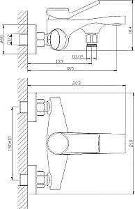Смеситель для ванны с душем Orange Organic M27-100cr купить в интернет-магазине сантехники Sanbest