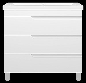 Тумба с раковиной Misty Софт - 90 П-Соф-01090-0113Я белая для ванной в интернет-магазине Sanbest