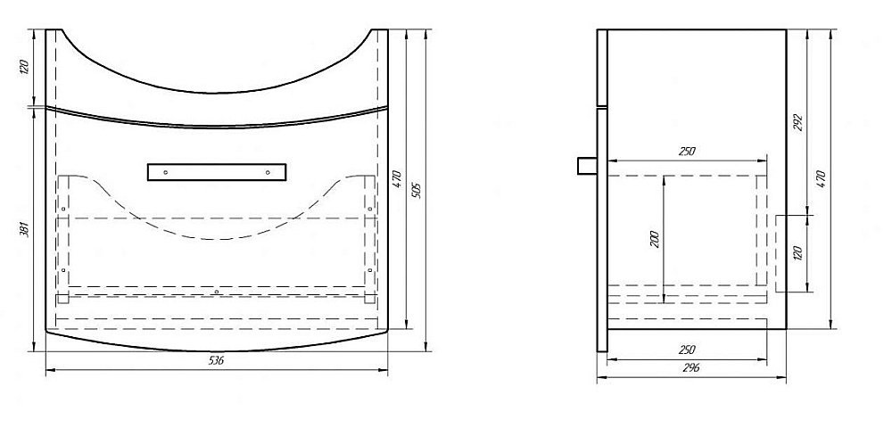 Тумба с раковиной Dreja Alfa 55 для ванной в интернет-магазине Sanbest