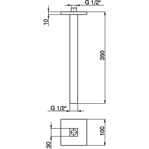 Держатель верхнего душа Cisal Zen Shower DS013450D2 купить в интернет-магазине сантехники Sanbest