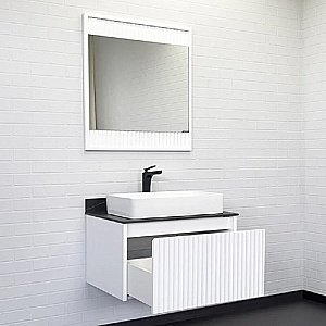 Тумба с раковиной Comforty Марсель 75 00-00013396 белая матовая для ванной в интернет-магазине Sanbest