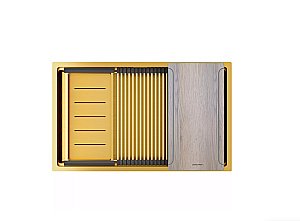 Кухонная мойка Paulmark NEXT-MULTI SINK 74 PM787445-BG брашированное золото купить в интернет-магазине сантехники Sanbest