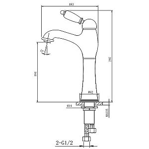 Смеситель для раковины Caprigo ADRIA–Uno 02-525-crm купить в интернет-магазине сантехники Sanbest