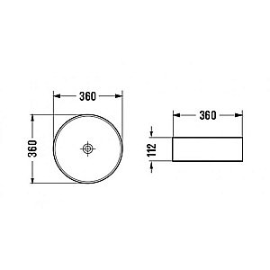 Раковина накладная CeramaLux NC 36 GL03 черная, прозрачная купить в интернет-магазине Sanbest