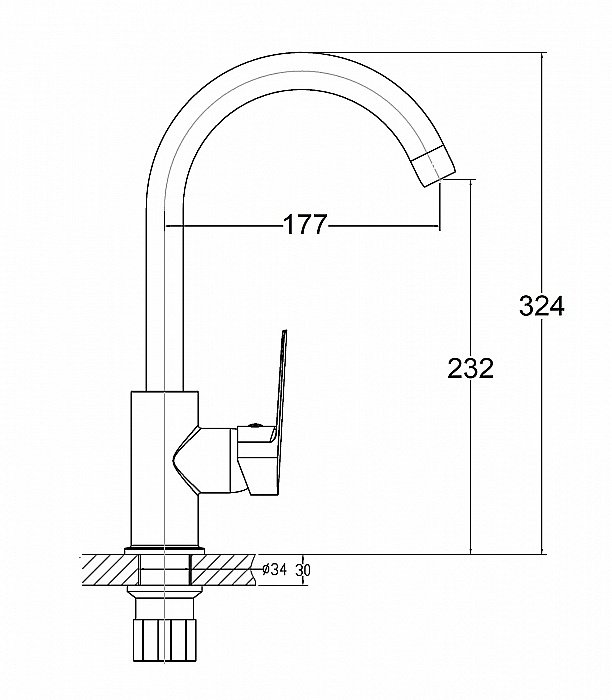 Смеситель для кухни Agger Splendid A0900100 хром купить в интернет-магазине сантехники Sanbest